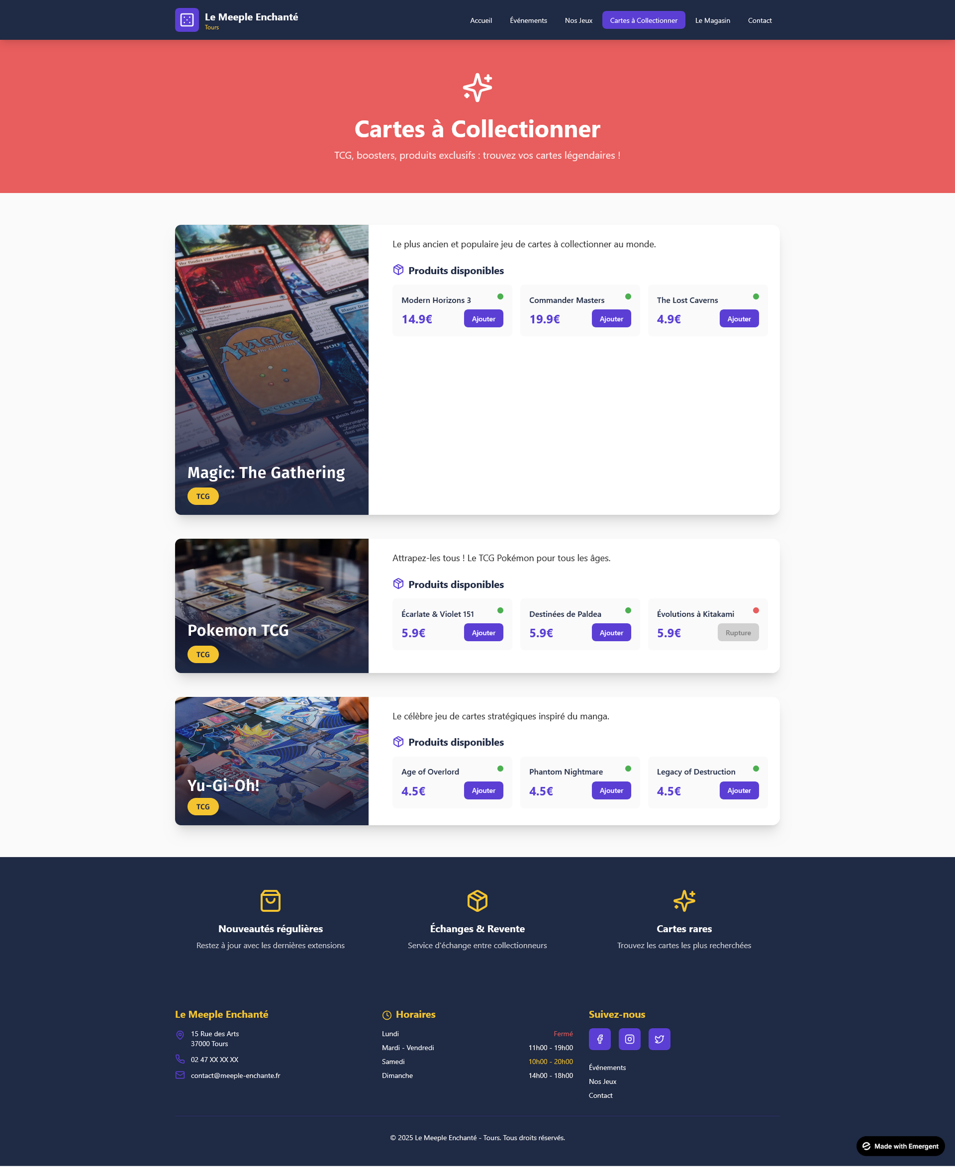 Page nos Cartes jeu Page nos Cartes jeu