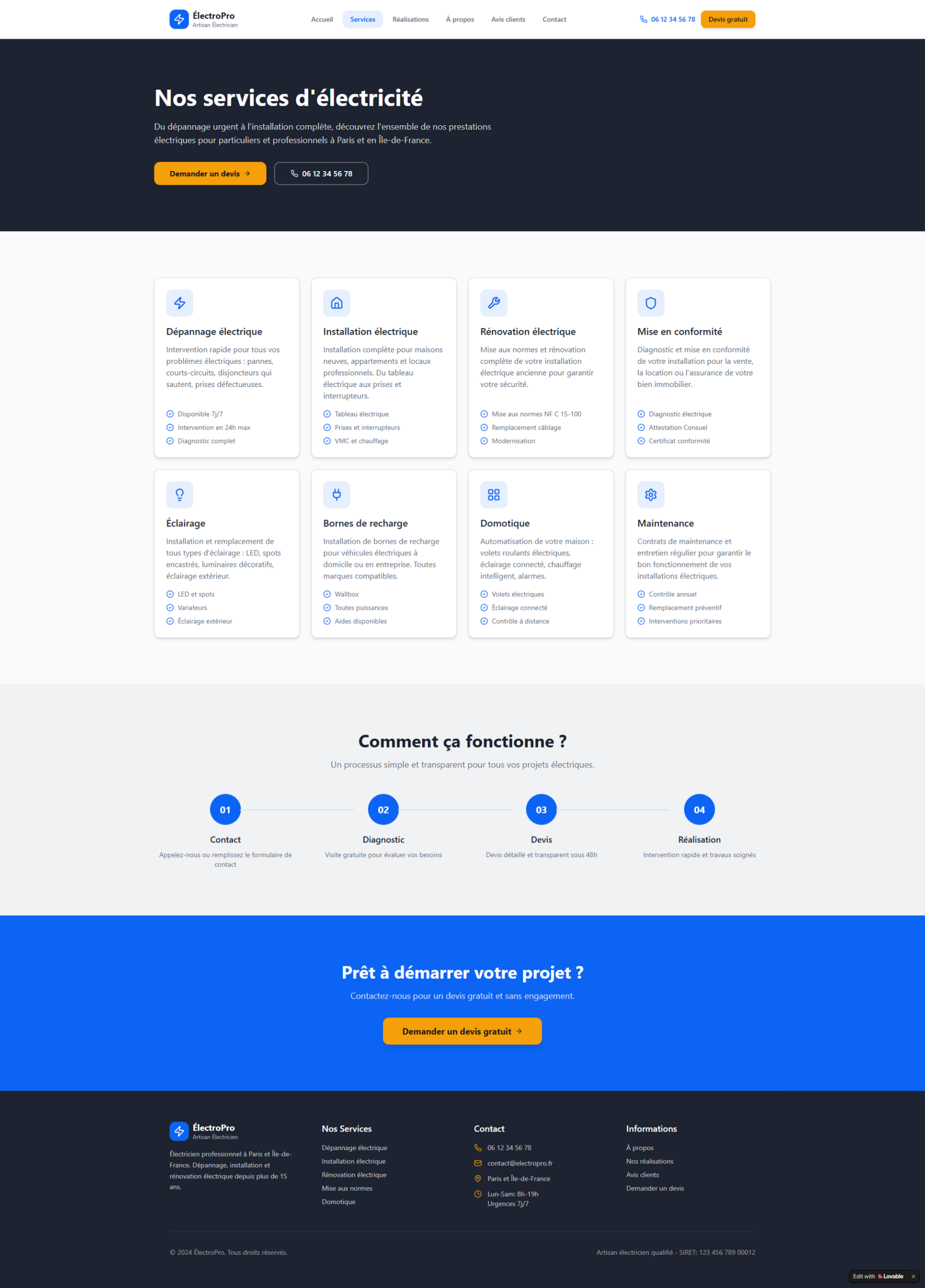 Page Services artisan électricien Page Services artisan électricien